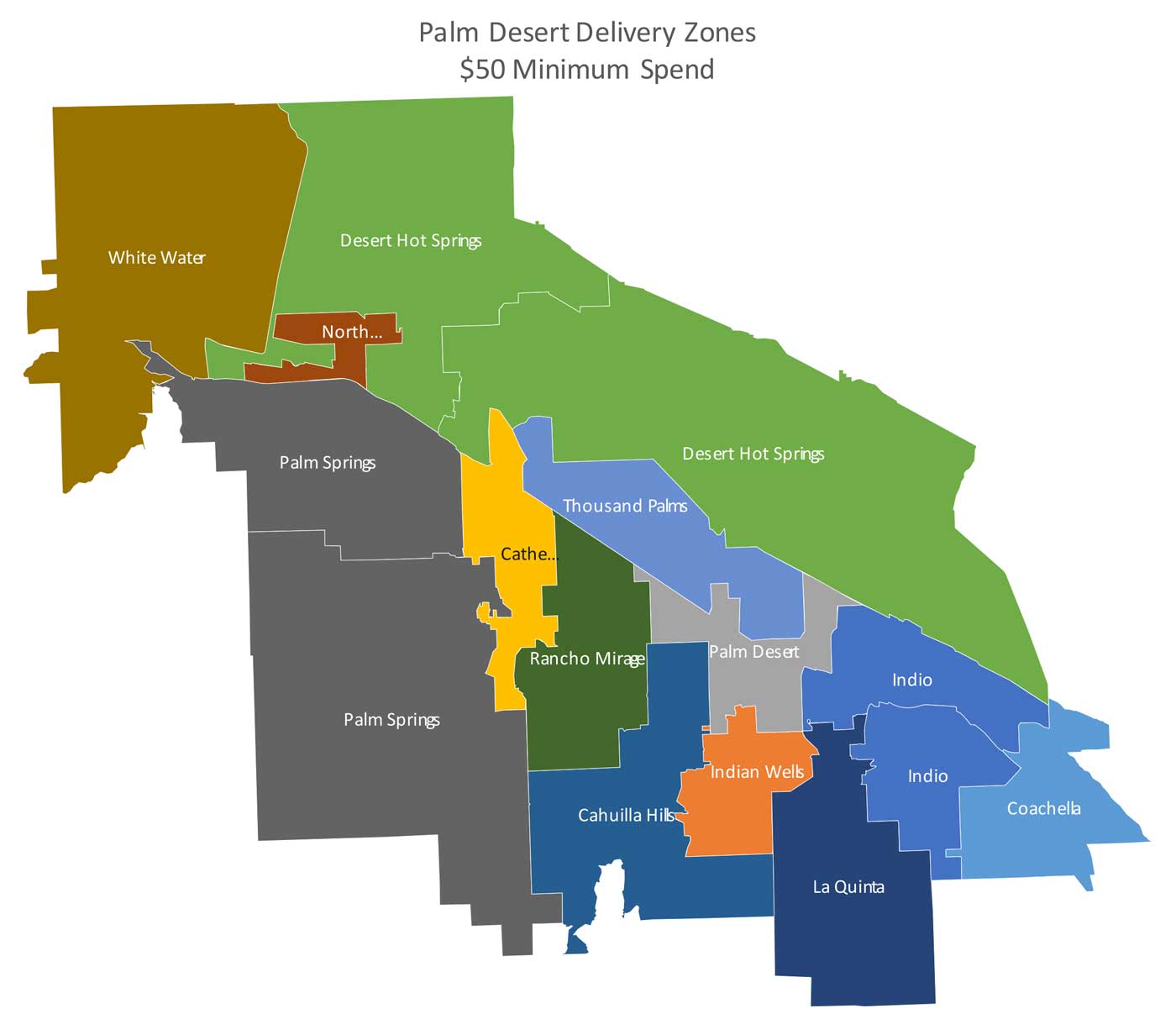 Palm Desert Delivery Map
